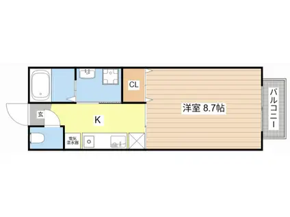 コーポ華樹(1K/1階)の間取り写真