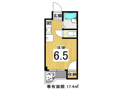 コリドール深草(ワンルーム/4階)の間取り写真