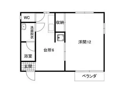 白山パレドール(1DK/2階)の間取り写真