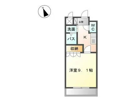 わかやま電鉄貴志川線 日前宮駅 徒歩27分 2階建 築17年(1K/2階)の間取り写真