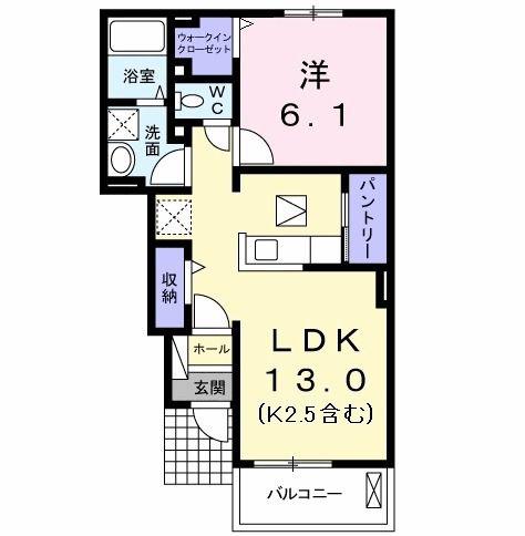 ルミナス・M(1LDK/1階)の間取り写真