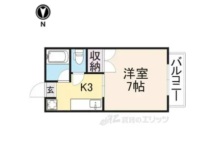 リバティメゾン大石(1K/2階)の間取り写真