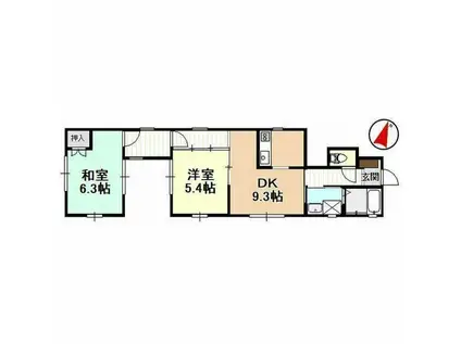 プレミアムコート・K(2DK/1階)の間取り写真