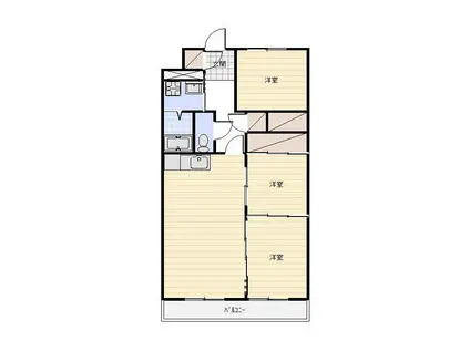 マンションブリッランテ(3LDK/4階)の間取り写真
