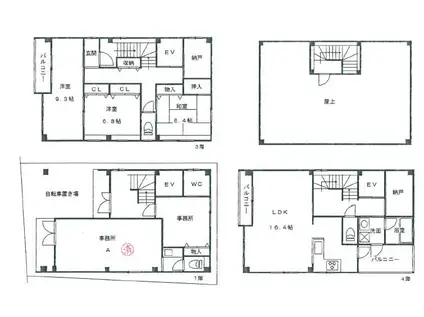 日大ビル(3SLDK/1階)の間取り写真