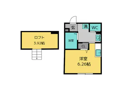 サウス COURT II(ワンルーム/1階)の間取り写真