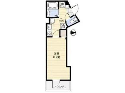 アンバー新小岩(1K/2階)の間取り写真