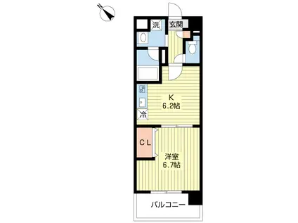 SAN FELICE(1DK/2階)の間取り写真