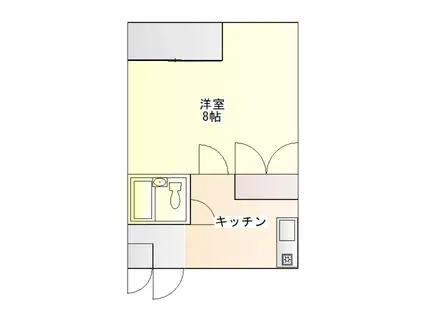 セルペント(1K/2階)の間取り写真