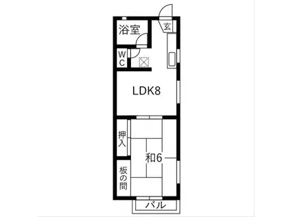 マーブル山本(1LDK/1階)の間取り写真