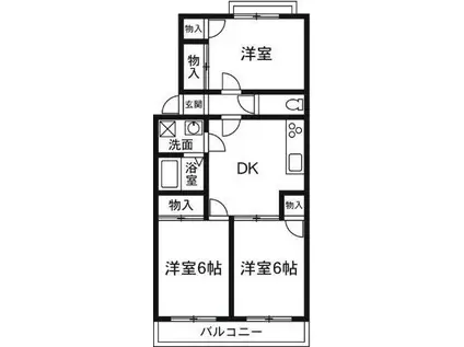 ボンマリアージュ(3DK/1階)の間取り写真
