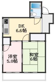 マスターズエル鳳南581(2DK/4階)の間取り写真