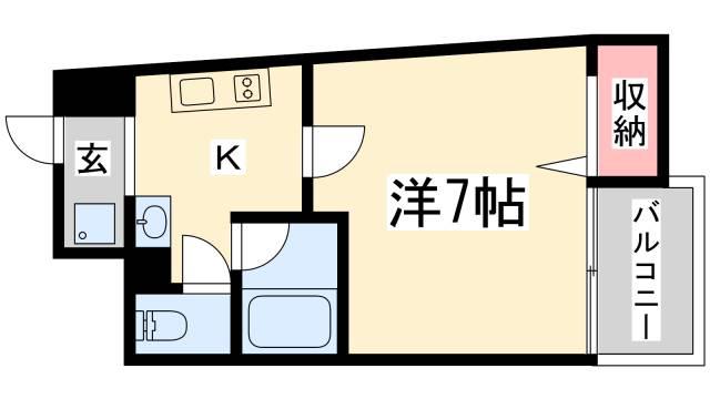 MASANI三宮(1K/5階)の間取り写真