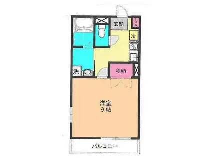 アンプルール ブワ セスト(1K/1階)の間取り写真