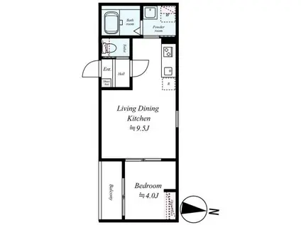 GRADUS八千代台III(1LDK/2階)の間取り写真