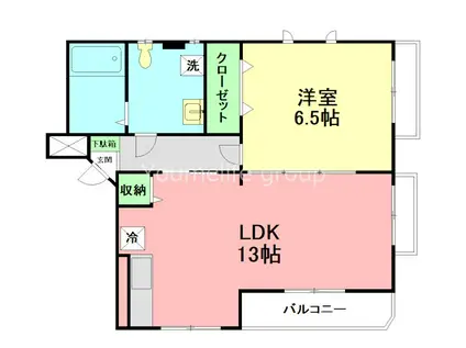 ヴィレッジ高浜台(1LDK/3階)の間取り写真