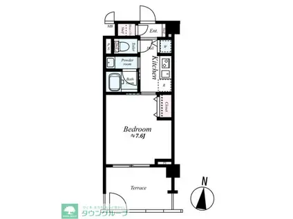 ブレシア多摩川レジデンス(1K/1階)の間取り写真