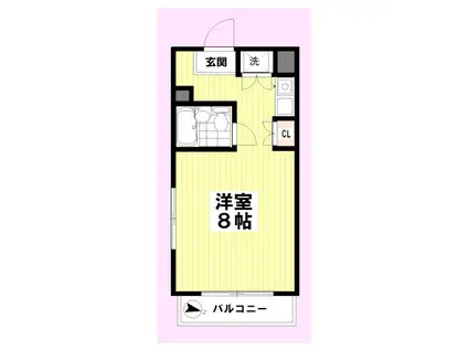 コスモ馬橋(ワンルーム/3階)の間取り写真