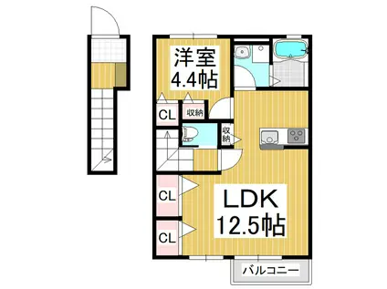 クレイン曙(1LDK/2階)の間取り写真