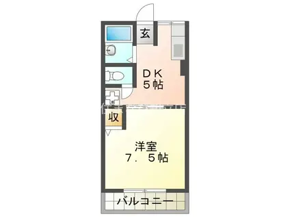 田中ハイツ(1DK/1階)の間取り写真