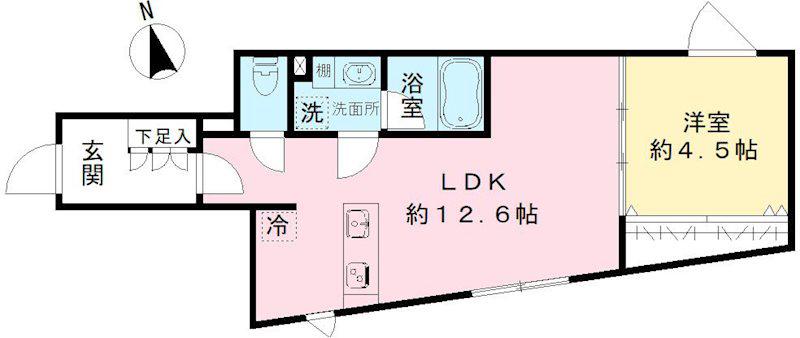 COEUR BLANC八幡山(1LDK/2階)の間取り写真