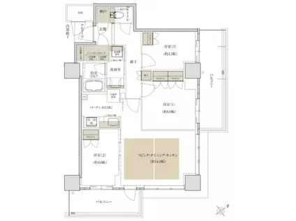 THE TOWER HIRAKATA(3LDK/10階)の間取り写真