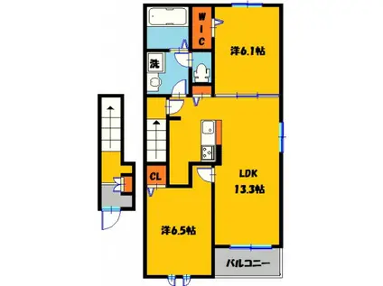 アトリオ(2LDK/2階)の間取り写真