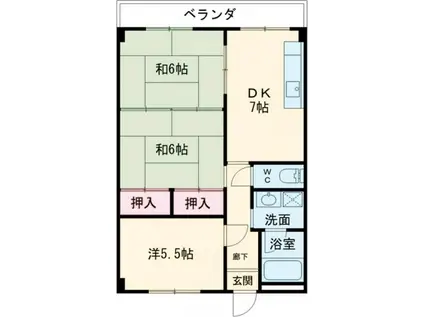 サンセット南淡路(3DK/1階)の間取り写真