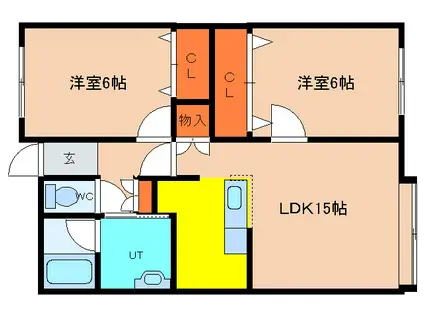 アールズコート(2LDK/3階)の間取り写真