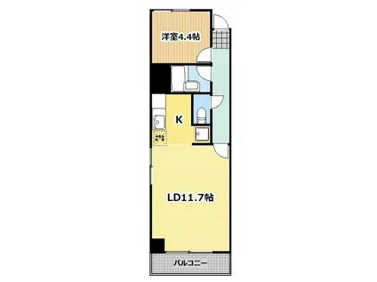 レインボー第2金山(1LDK/8階)の間取り写真
