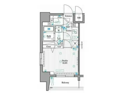 ガーラ・ステーション新丸子(1K/9階)の間取り写真