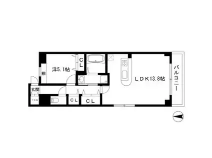 ラピス・ラズリ(1LDK/3階)の間取り写真