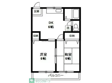 メゾンドフレア(2DK/2階)の間取り写真