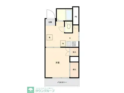 名島ハウス(1K/3階)の間取り写真