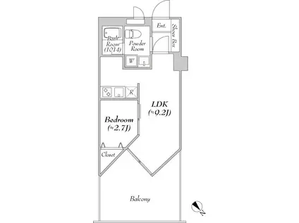 トラヴァローレ淵野辺(1LDK/3階)の間取り写真