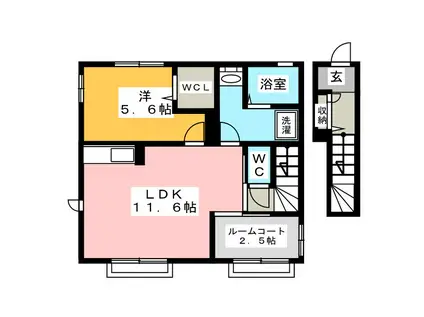 FREA(1LDK/2階)の間取り写真