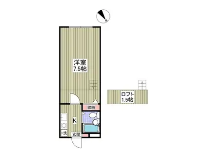 マロンハイツ三郷(1K/1階)の間取り写真