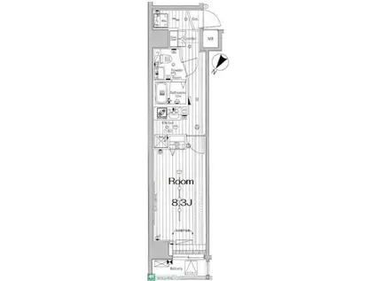 メイクスデザイン川崎III(1K/2階)の間取り写真