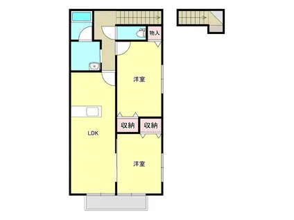 CASAMAY C(2LDK/2階)の間取り写真