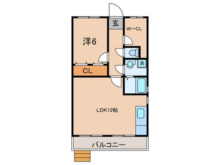 ユメノサニーハイツ(1LDK/1階)の間取り写真