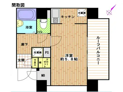 ガラステージ日本橋(1K/12階)の間取り写真