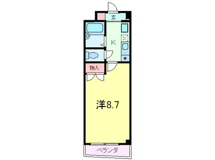 モトヤマコルティーレ(1K/3階)の間取り写真