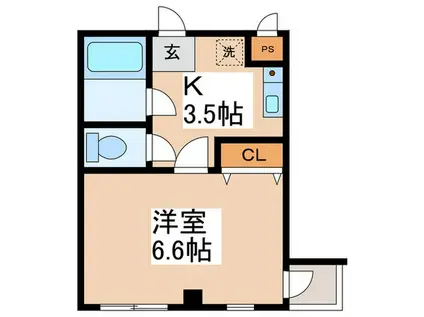 ヴェル・ド・ミール(1K/3階)の間取り写真