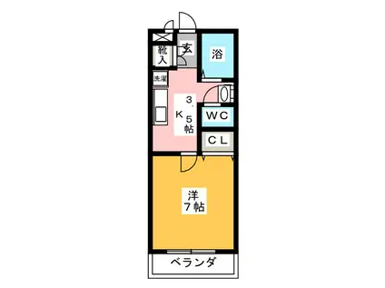 タナカアパートメント(1K/1階)の間取り写真