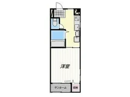 SUN MAISON ウエスト(1K/4階)の間取り写真