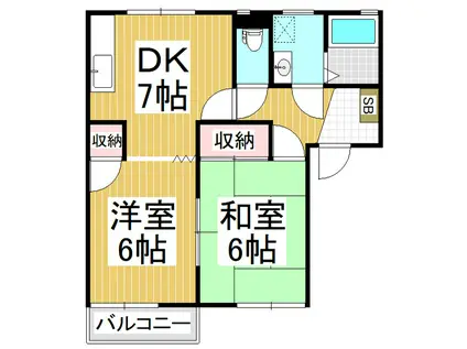 エステートみわNW棟(2DK/2階)の間取り写真