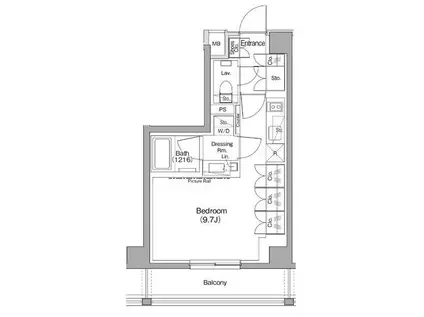 ザ・パークハビオ神泉(ワンルーム/3階)の間取り写真