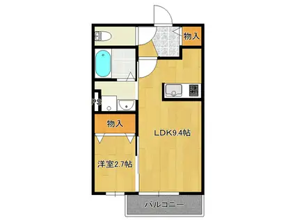 ブリストルV(1LDK/1階)の間取り写真