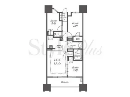 ザ・パークハウス名古屋(3LDK/10階)の間取り写真