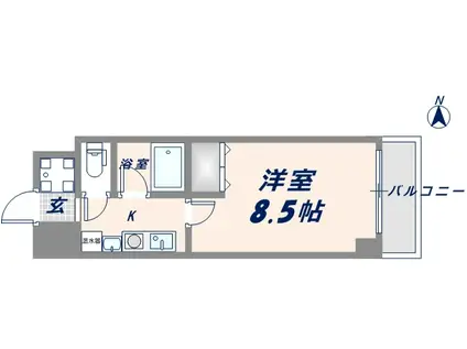 ロータリー今里(1K/10階)の間取り写真